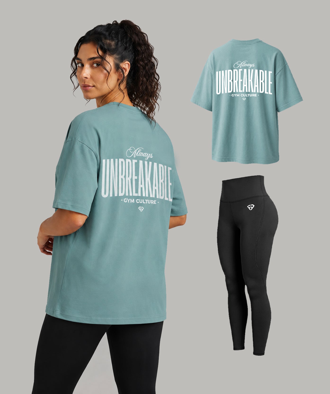 Ensemble Fitness Femme – Tee Oversize & Legging Taille Haute (Livraison gratuite)