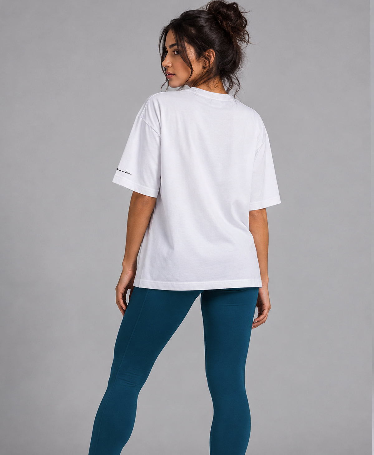 Ensemble Sport Femme Bleu Pétrole – T-shirt Oversize & Legging (Livraison Gratuite)